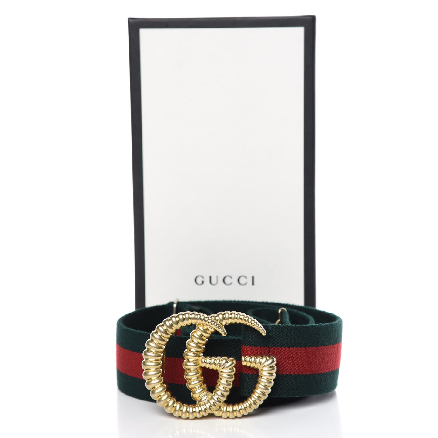 Canvas Torchon Double G Web Belt 100 40 Verde