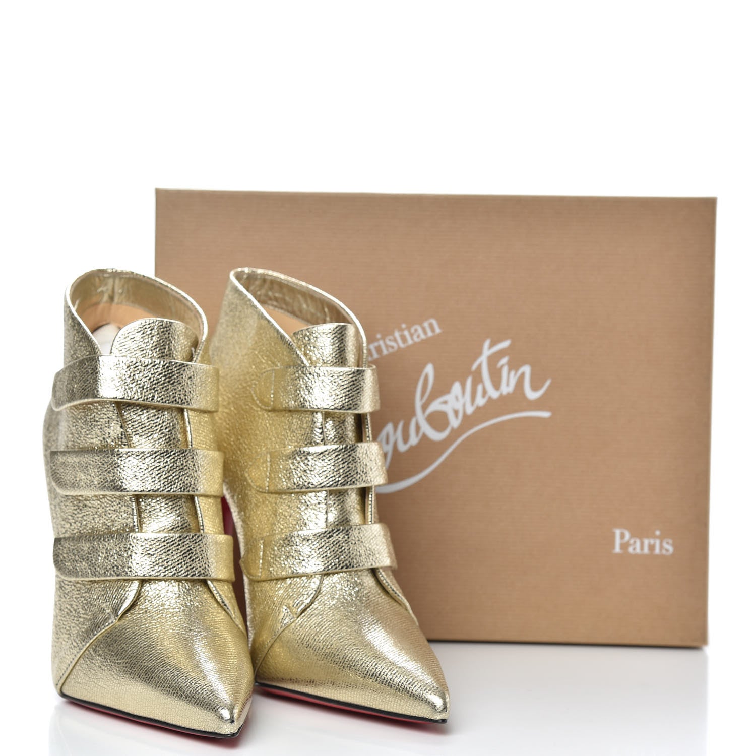 Christian Louboutin Calf Lame Tweed Triniboot 100 Booties 40 Platine 9 of 9