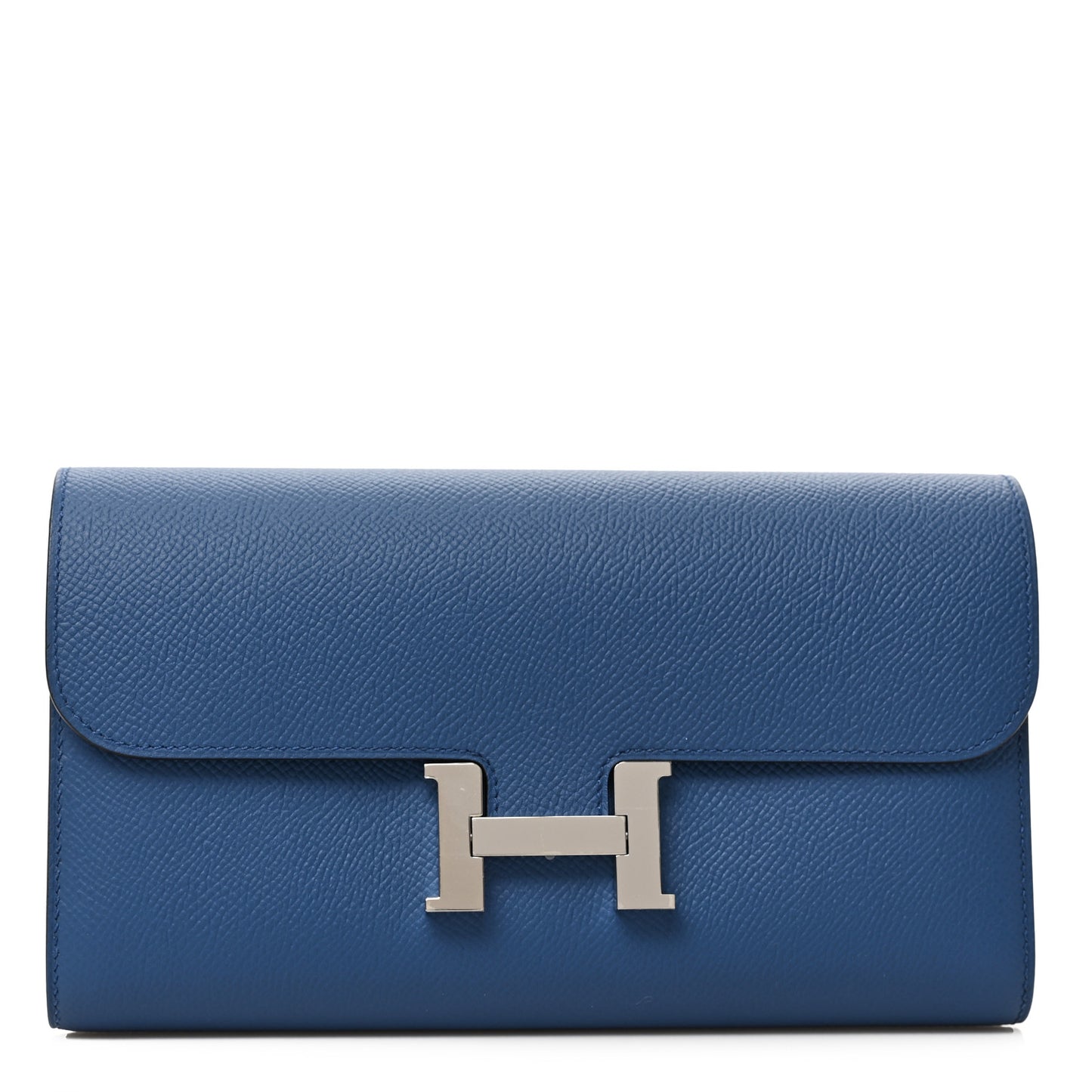 Epsom Constance Verso Long Wallet Bleu Agate Gris Mouette