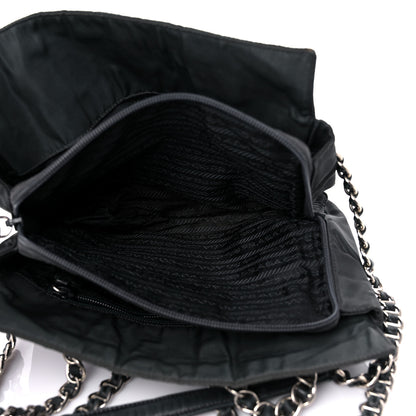 Prada Tessuto Nylon Chain Shoulder Bag Asfalto 4 of 19