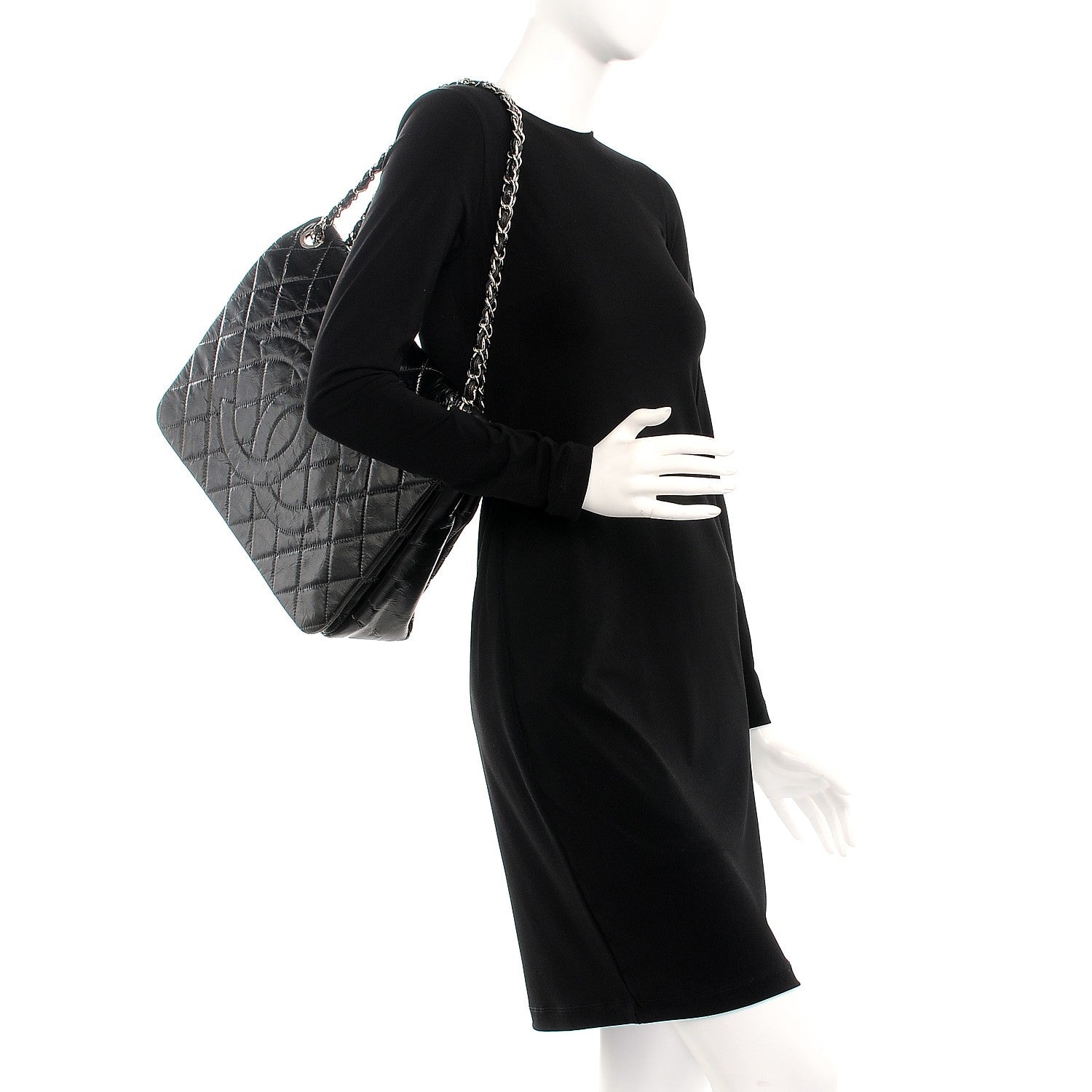 Chanel Glazed Calfskin Quilted CC Messenger Bag Black 3 of 10