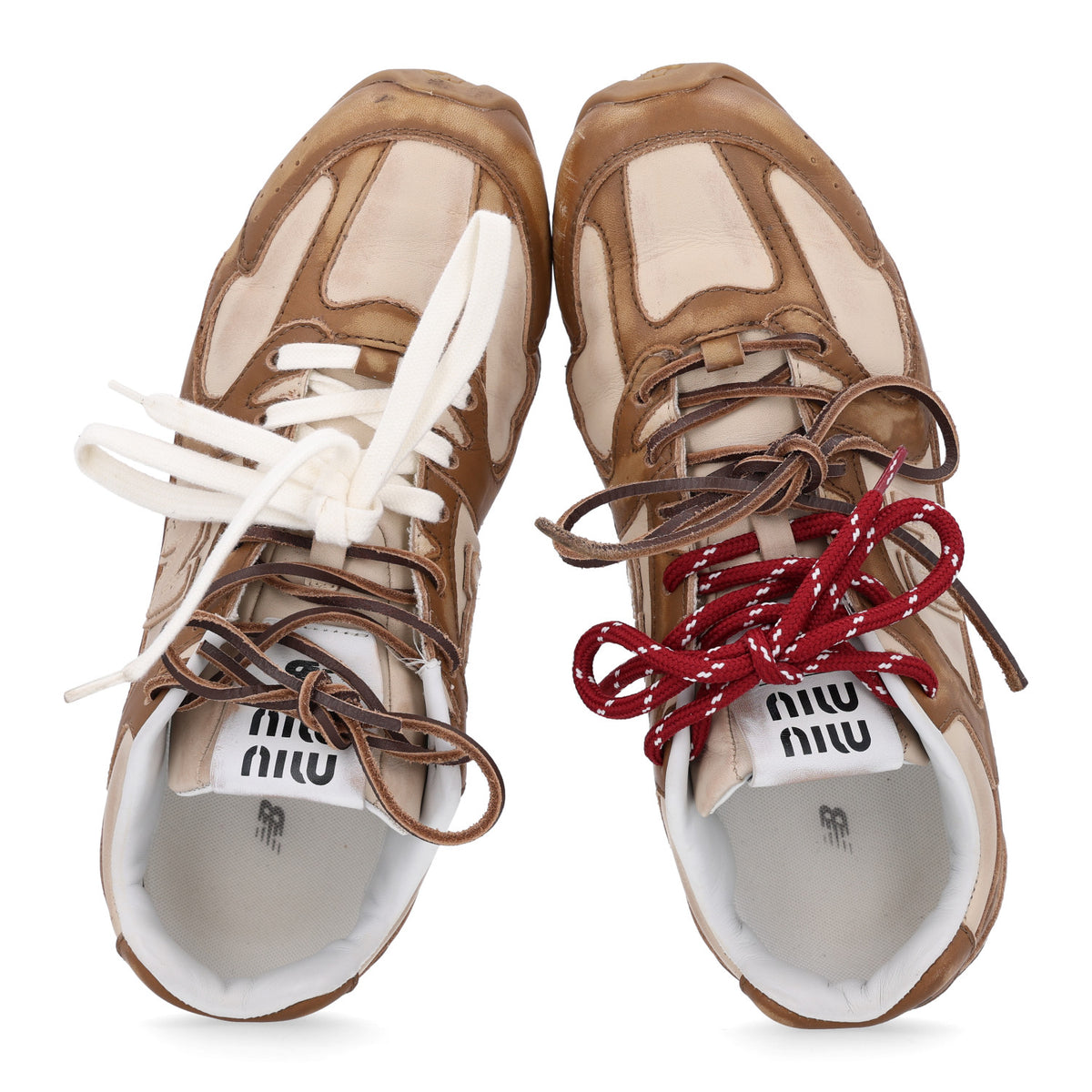 Miu Miu X NEW BALANCE Calfskin 530 SL Sneakers 37 Cinnamon Travertine Gray 3 of 10