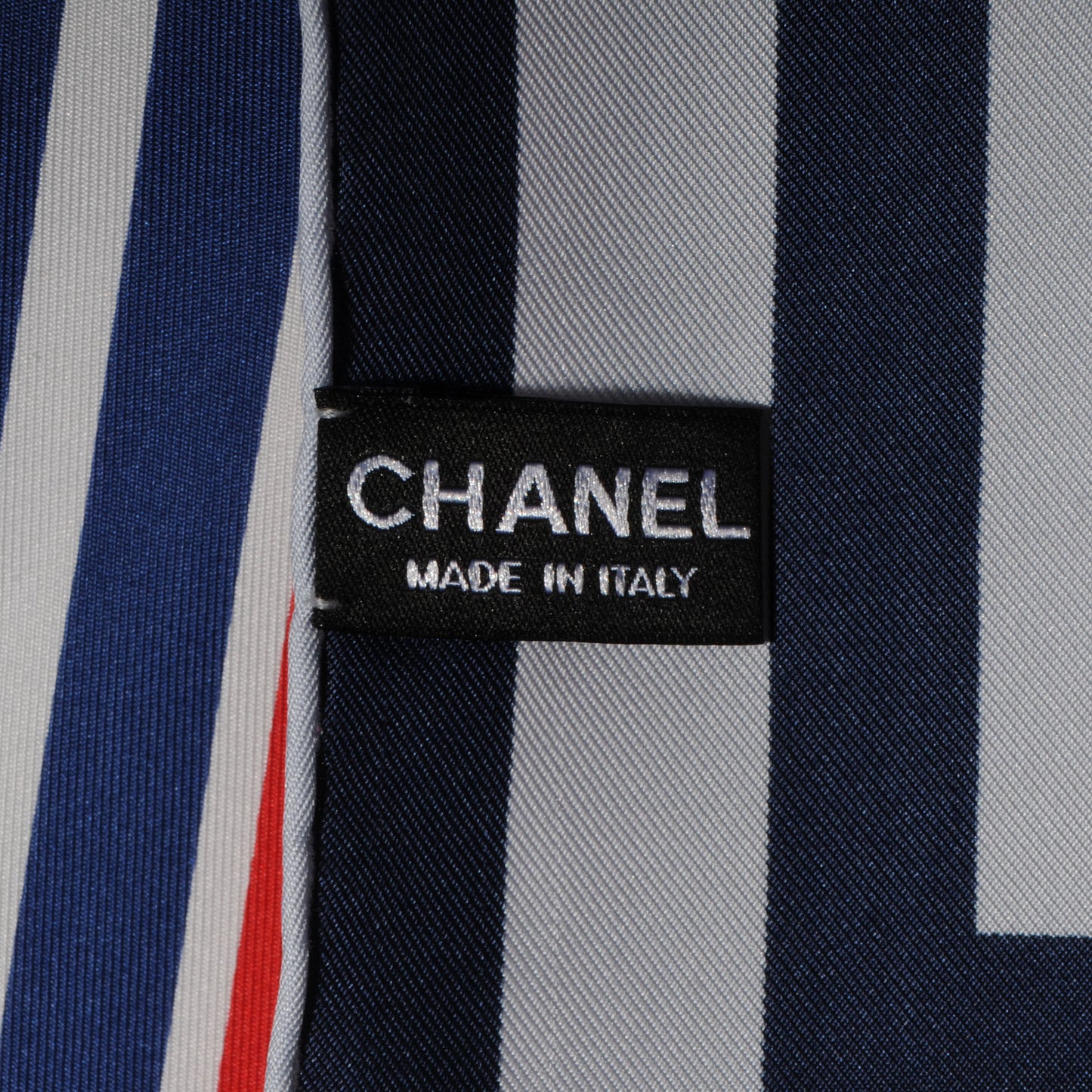 Silk Camellia Stripe CC Scarf Blue