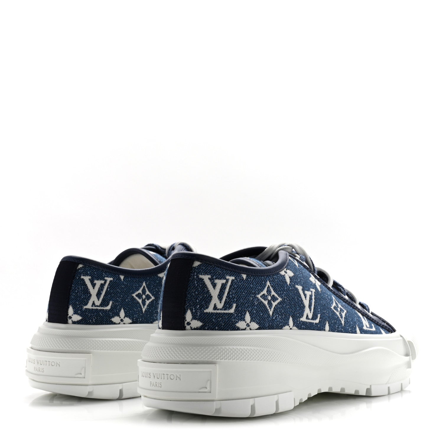 Louis Vuitton Denim Monogram Squad Sneakers 40 Marine 10 of 19
