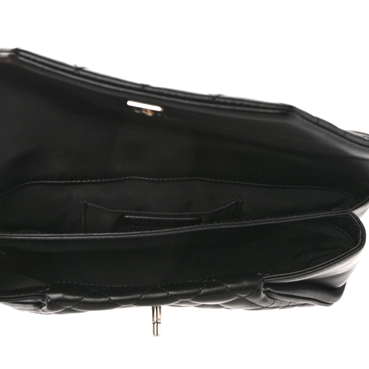 Lambskin Quilted Fold Up Again Clutch Black