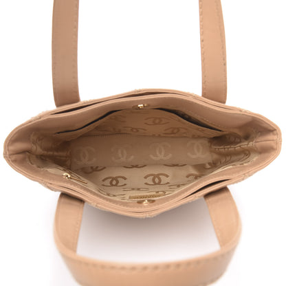 Chanel Calfskin Contrast Stitch Surpique Tote Beige 5 of 13