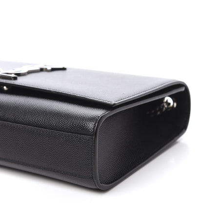 Saint Laurent Grain De Poudre Medium Classic Monogram Kate Satchel Black 7 of 10