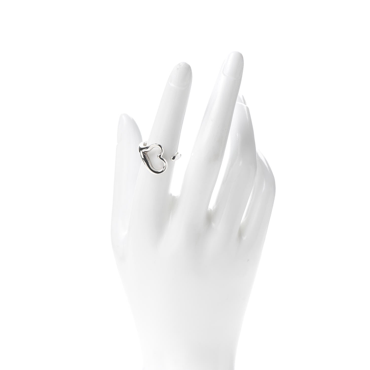 Tiffany Sterling Silver Elsa Peretti Open Heart Ring 53 6.5 2 of 4