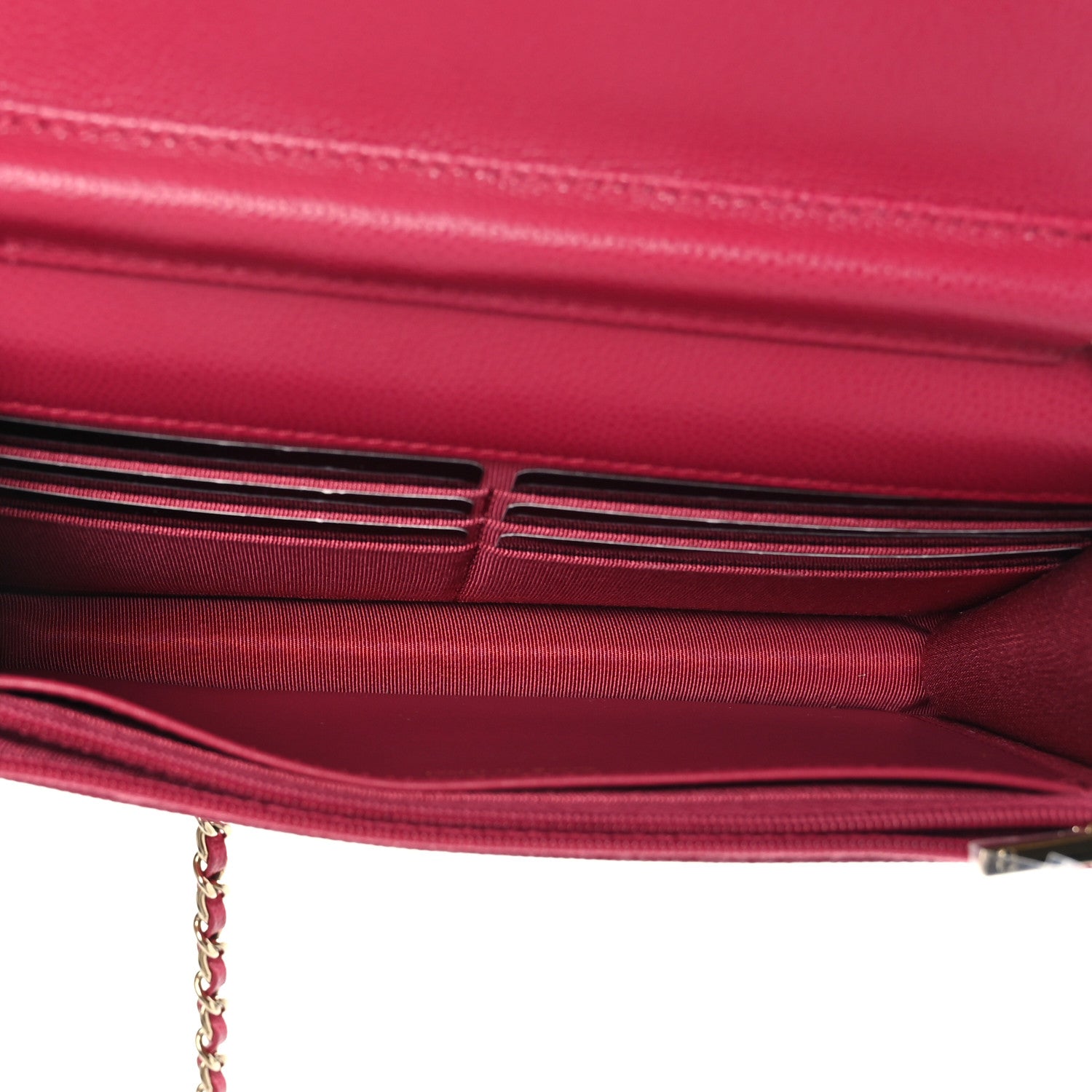 Chanel Caviar Quilted Wallet On Chain WOC Dark Pink 5 of 10