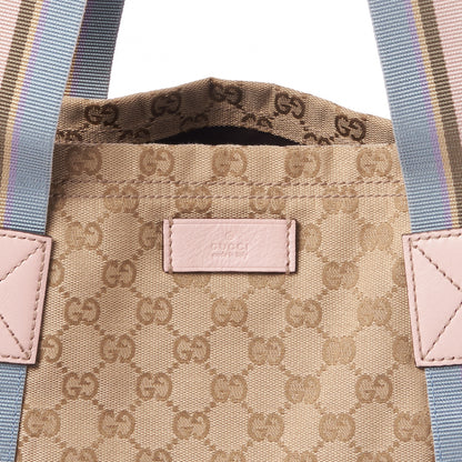 Gucci GG Monogram Medium Web Handle Vertical Tote Pink Blue 7 of 9