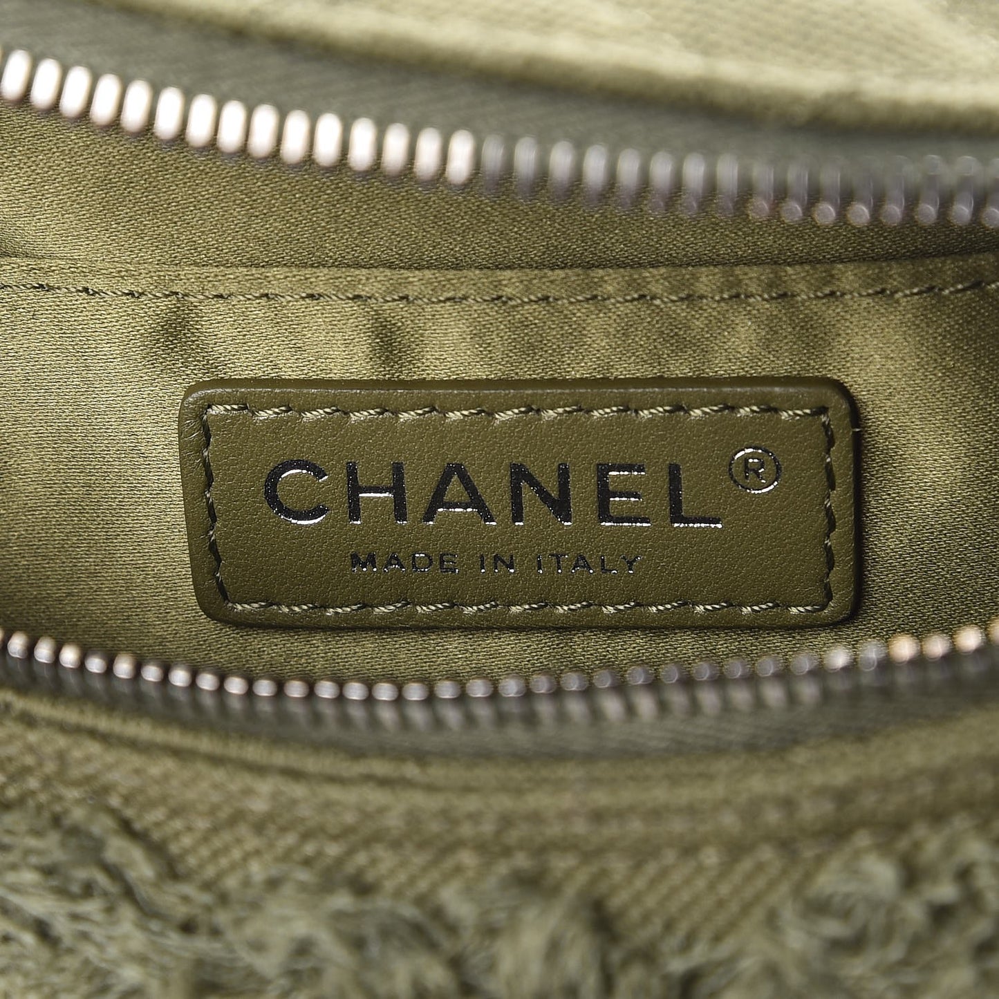 Canvas Lambskin Quilted Coco Cuba Charms Waist Bag Khaki