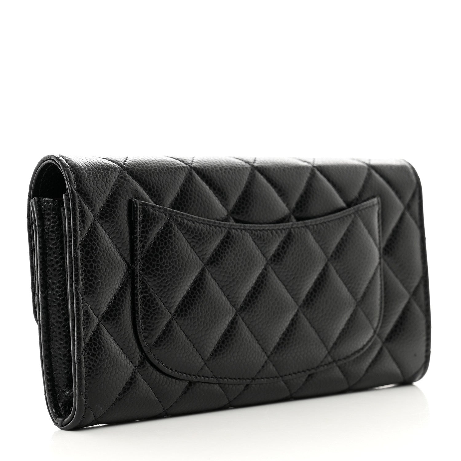 Chanel Caviar Quilted Long Flap Wallet Black 3 of 9