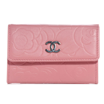Chanel Lambskin Camellia Coin Purse Pink 1 of 9