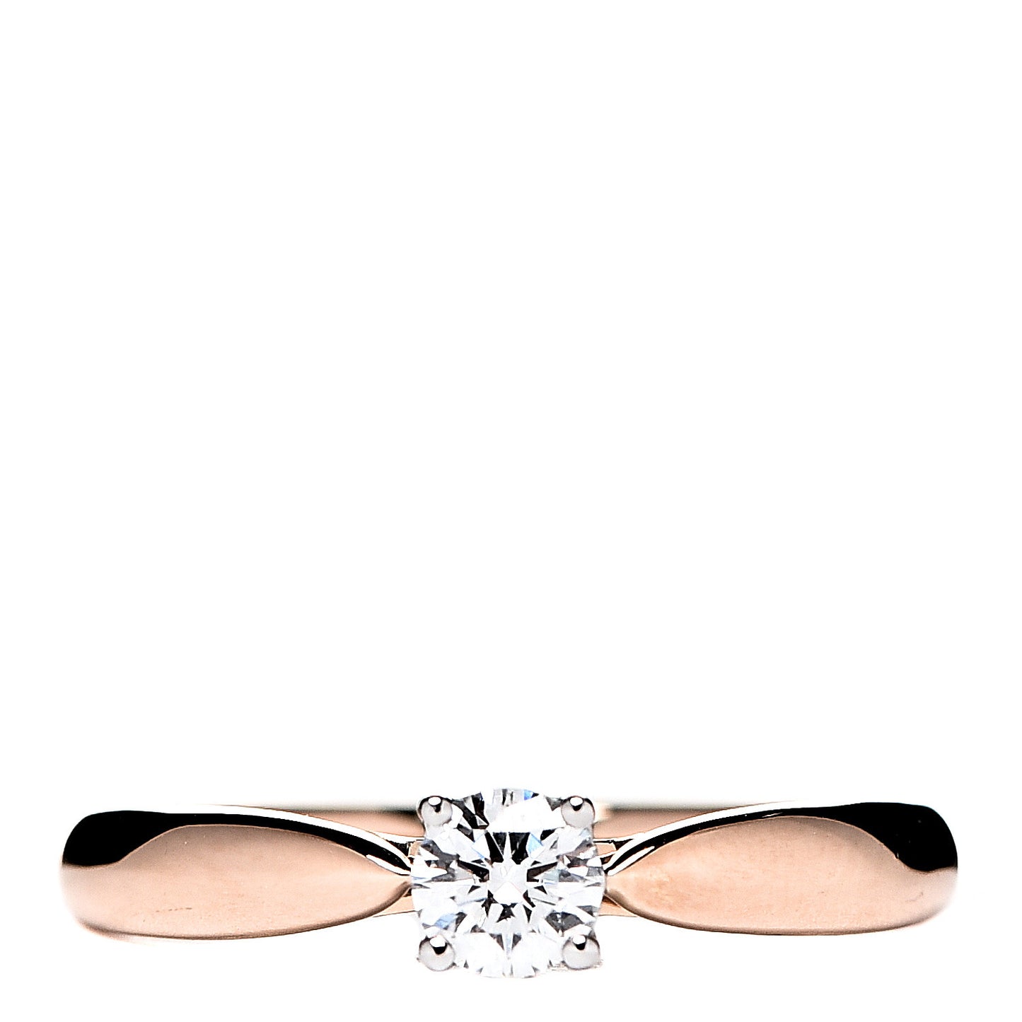18K Rose Gold Platinum Diamond .22ct Harmony Solitaire Engagement Ring 52 6