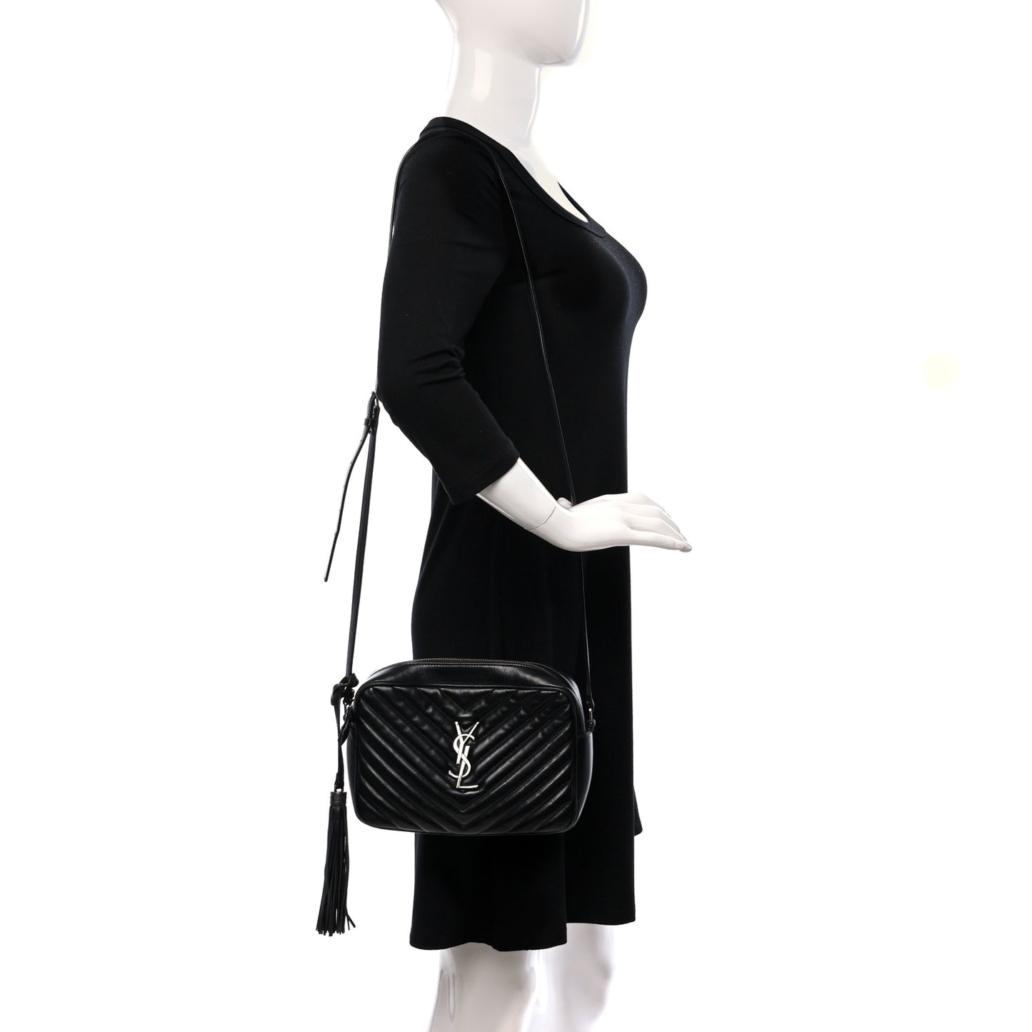 Calfskin Matelasse Monogram Lou Camera Bag Black
