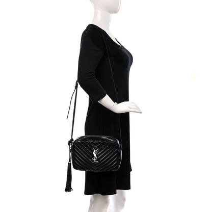 Saint Laurent Calfskin Matelasse Monogram Lou Camera Bag Black 2 of 11