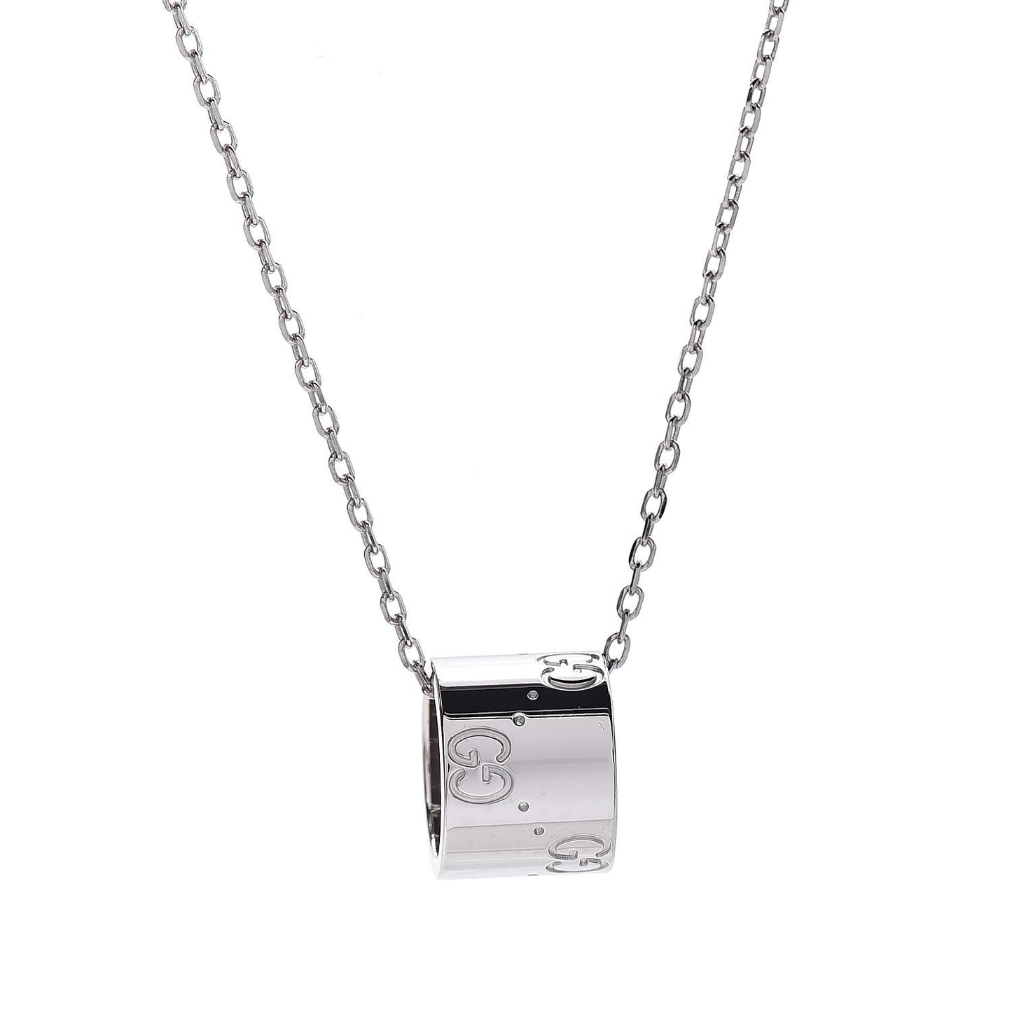 18K White Gold Icon Twirl Pendant Necklace