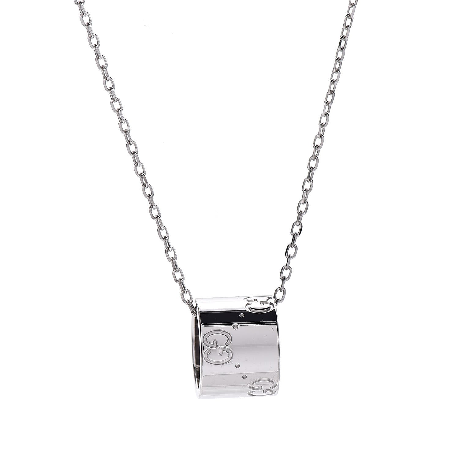 Gucci 18K White Gold Icon Twirl Pendant Necklace 4 of 7