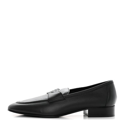 Chanel Calfskin Mens Stitched CC Loafers 43 Black 1 of 11