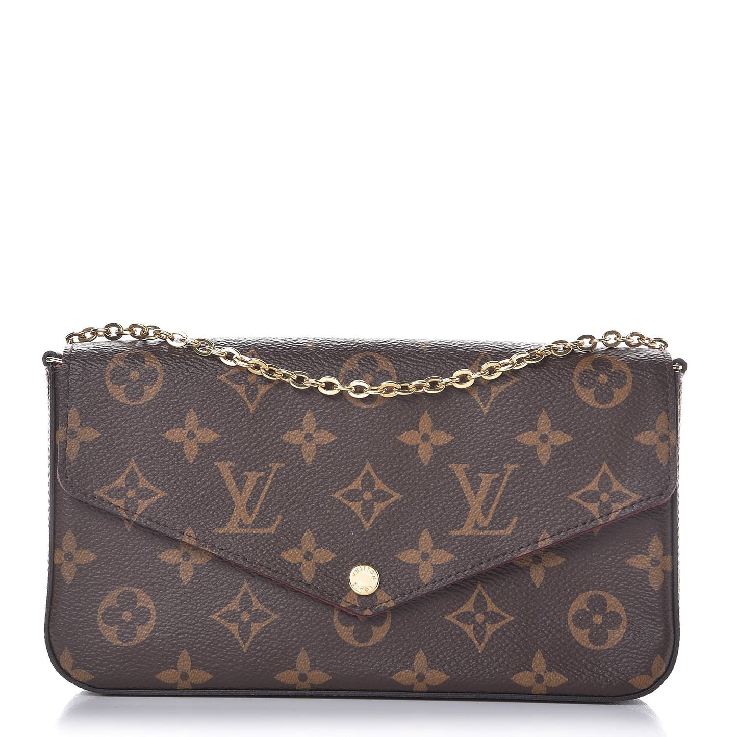 Monogram Pochette Felicie Chain Wallet Fuchsia