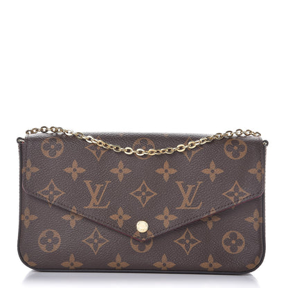 Louis Vuitton Monogram Pochette Felicie Chain Wallet Fuchsia 1 of 11