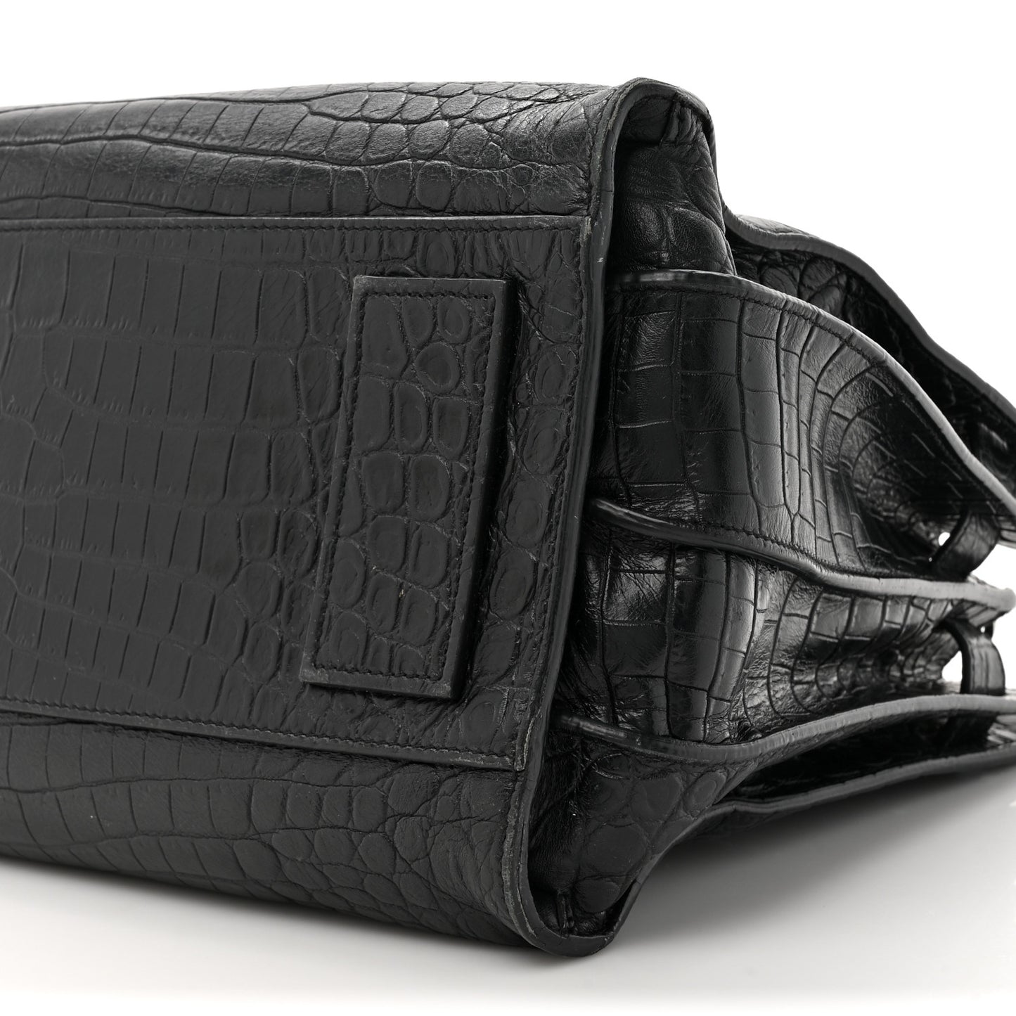 Calfskin Crocodile Embossed Small Sac de Jour Black