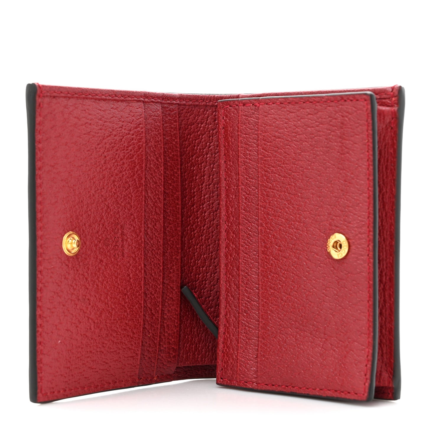 GG Supreme Monogram Flora Web Ophidia Card Case Red