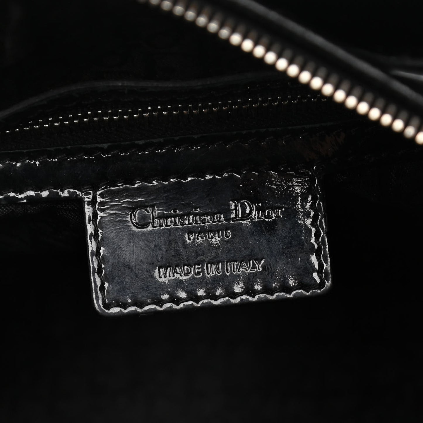 Patent Cannage Large Lady Dior Black