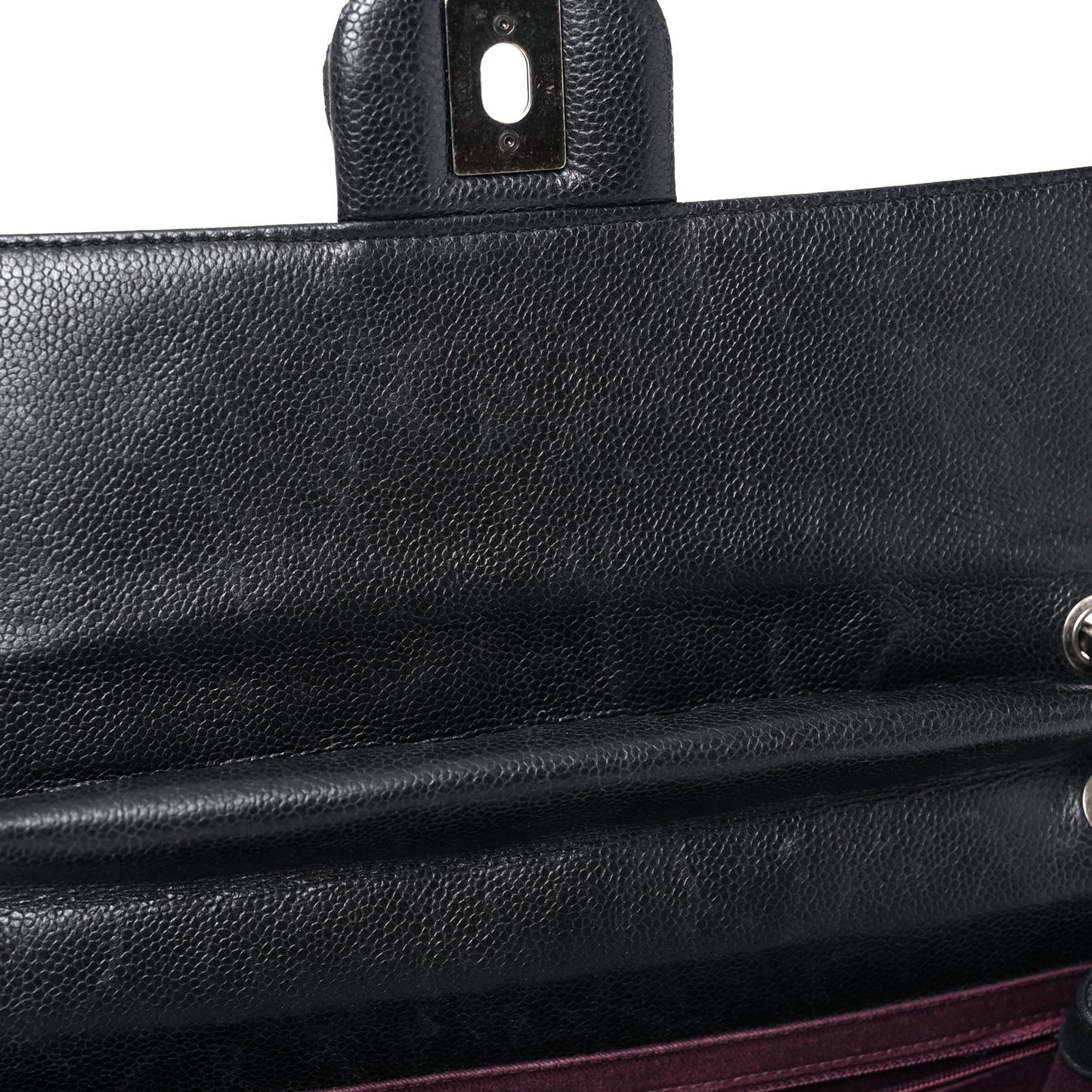 Caviar Quilted Large Retro Class Flap Black