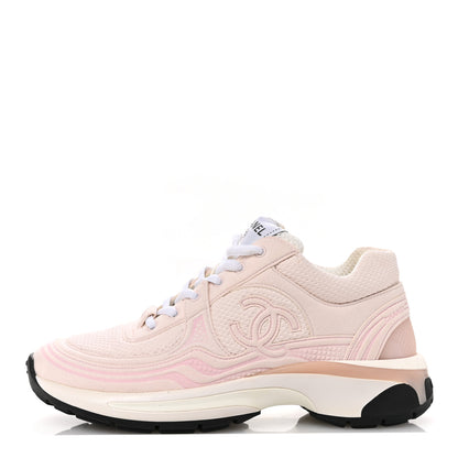 Chanel Fabric CC Womens Sneakers 38 Black 37 Light Pink 1 of 10