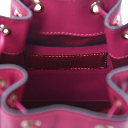Valentino Garavani Vitello Mini Rockstud Chain Strap Bucket Bag Deep Cyclamin 6 of 9