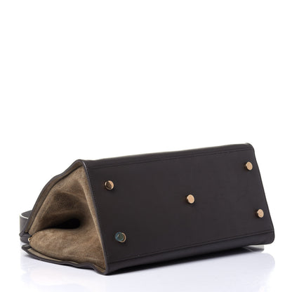 Saint Laurent Calfskin Suede Small Monogram Downtown Cabas Earth 5 of 12