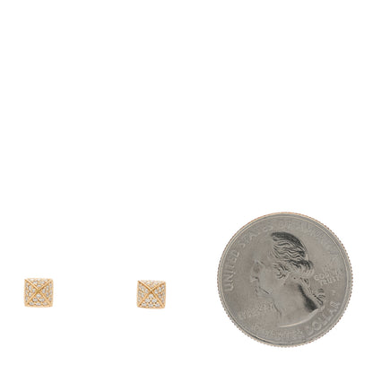Hermes 18K Rose Gold Diamond Clou d'H Stud Earrings 2 of 6