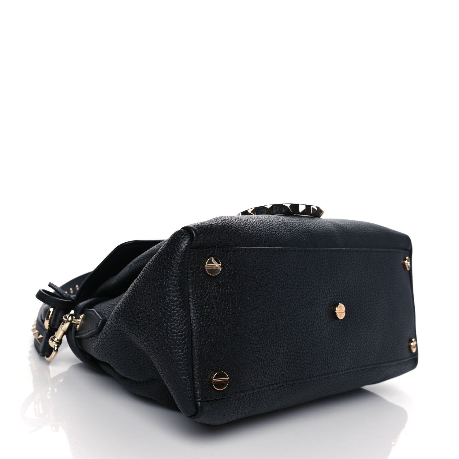 Valentino Garavani Grained Lagun Calfskin Rockstud Twiny Top Handle Bag Black 4 of 9