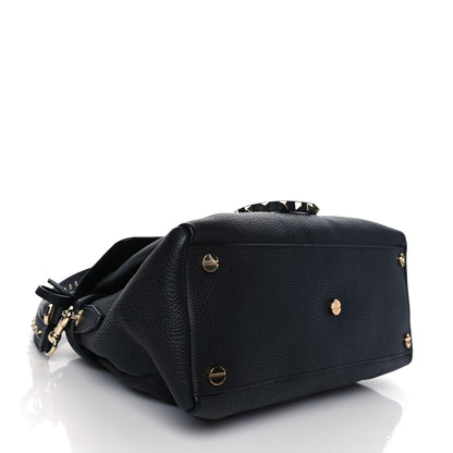 Valentino Garavani Grained Lagun Calfskin Rockstud Twiny Top Handle Bag Black 4 of 9