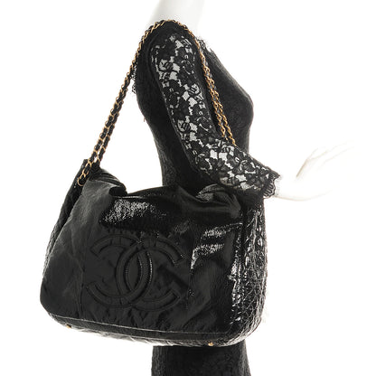 Chanel Vinyl Rock and Chain Large Flap Black 2 of 7