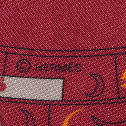 Hermes Silk Astrologie Twilly Vermillion Gris Fer Rouge H 4 of 6