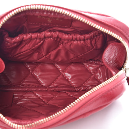 Chanel Caviar Quilted Small Curvy Pouch Cosmetic Case Pink 5 of 8