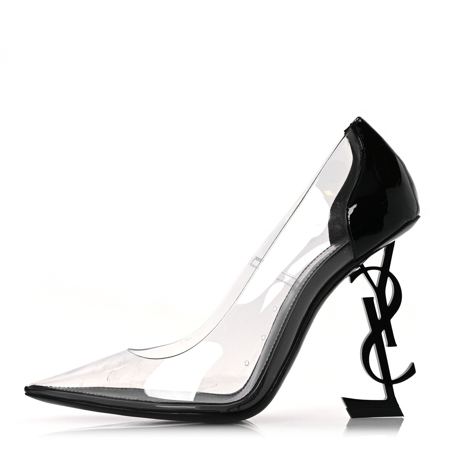 Saint Laurent Patent Calfskin PVC Opyum 110 Pump 38 Black Transparent 1 of 13