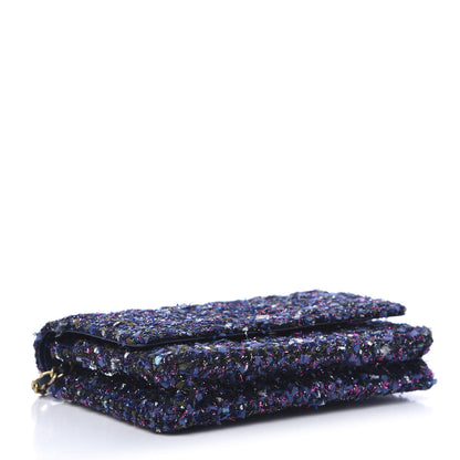 Chanel Tweed Charms Wallet On Chain WOC Blue Purple Khaki Pink 4 of 12