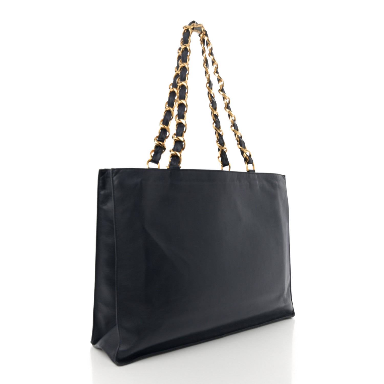 Chanel Lambskin CC Tote Navy 3 of 11