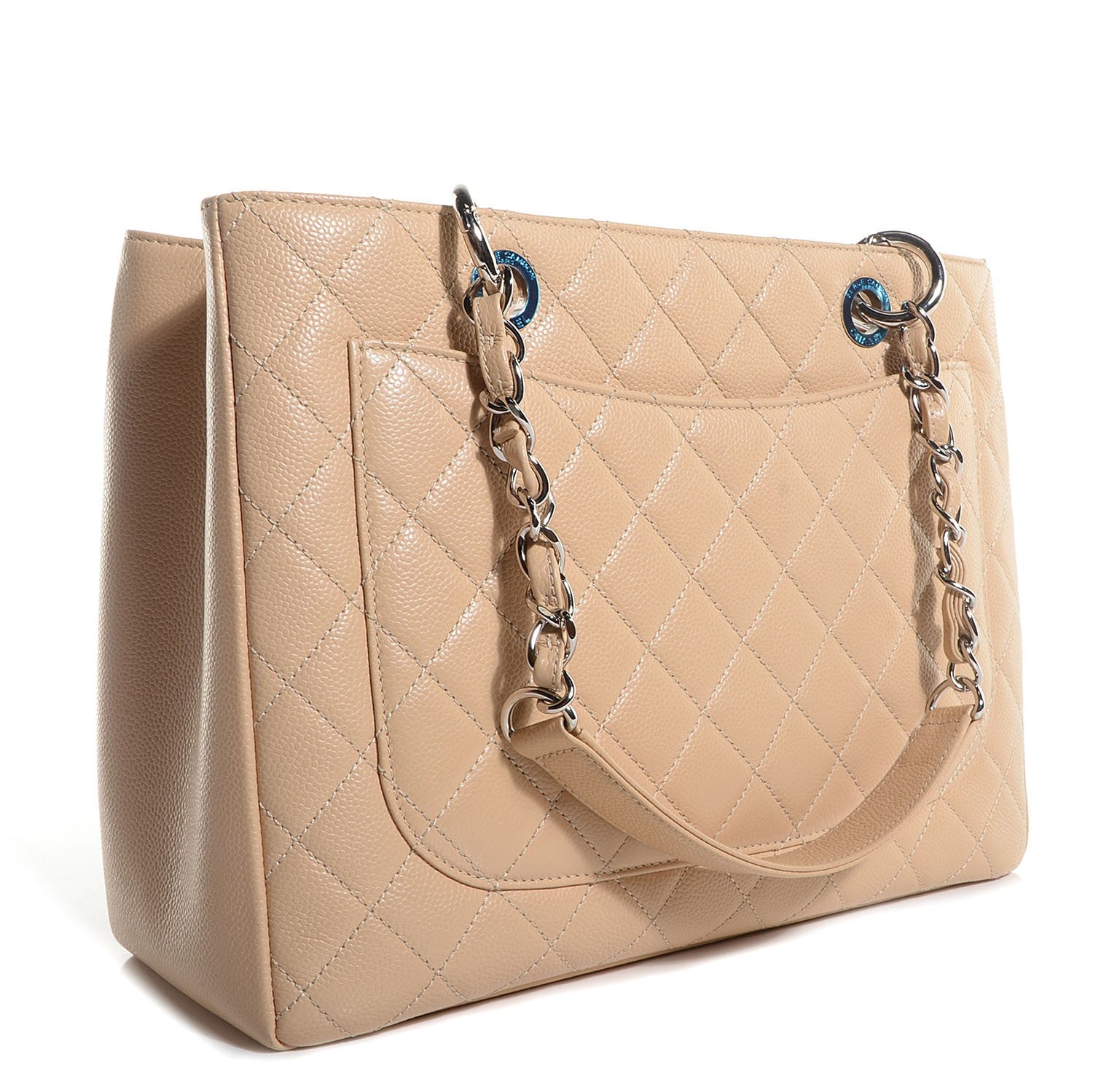 Chanel Caviar Quilted Grand Shopping Tote GST Beige Clair 3 of 7