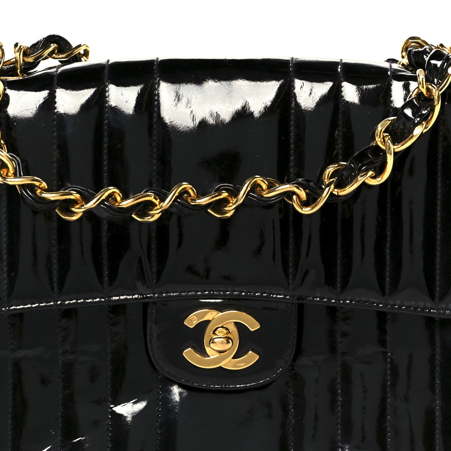 Chanel Patent Vertical Quilt Small Flap Black 10 of 12