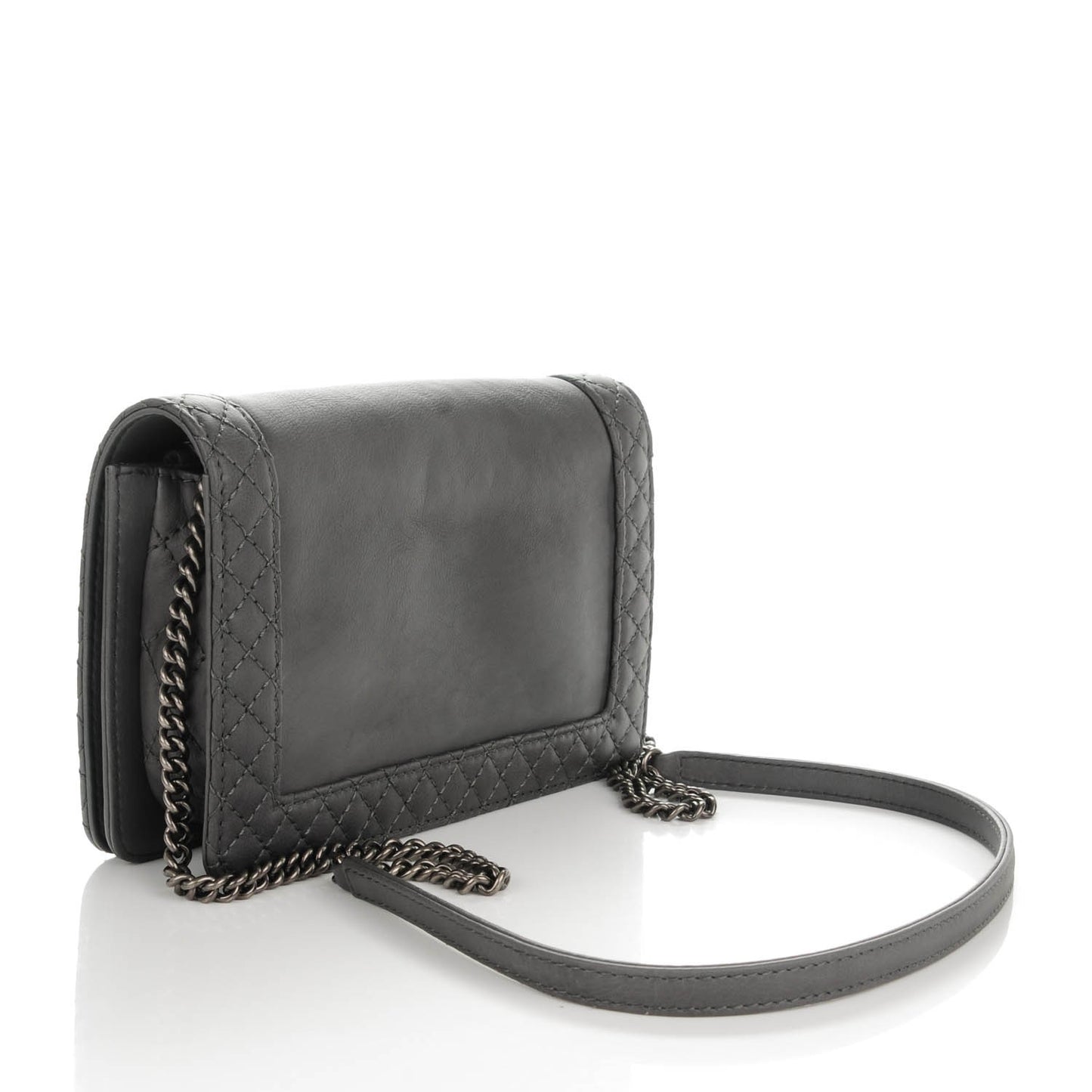 Calfskin Small Boy Reverso Flap Grey
