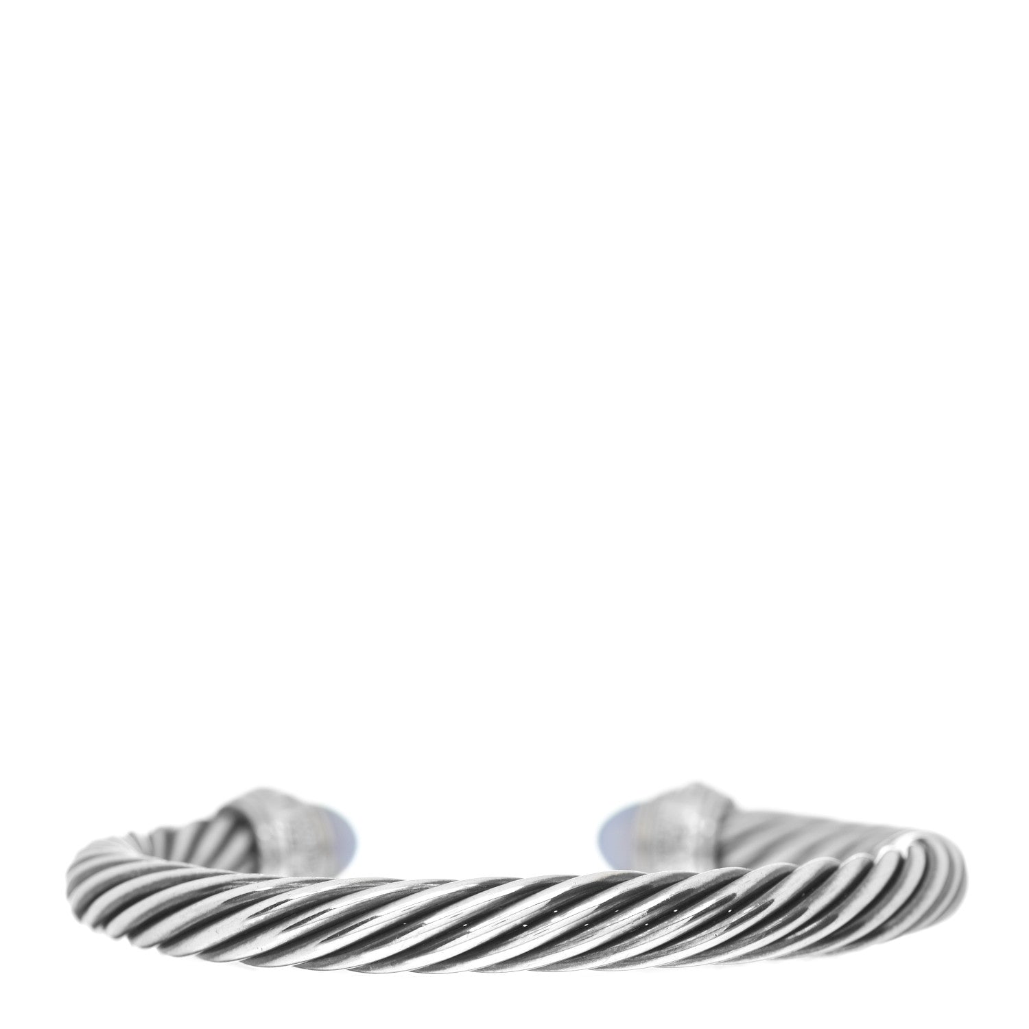 David Yurman Sterling Silver 14K Yellow Gold Chalcedony 7mm Cable Classics Bracelet 1 of 3