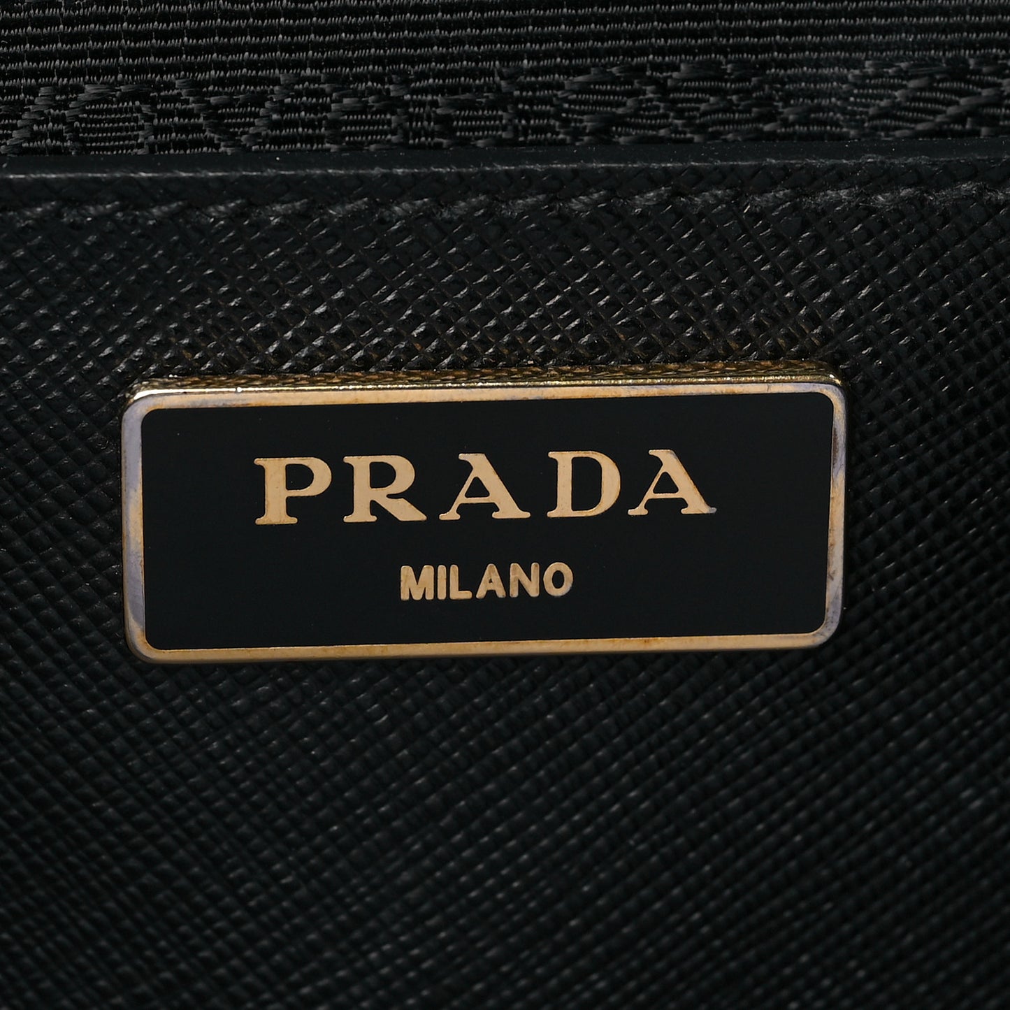 Saffiano Lux Medium Bi-Color Tote Black Talco