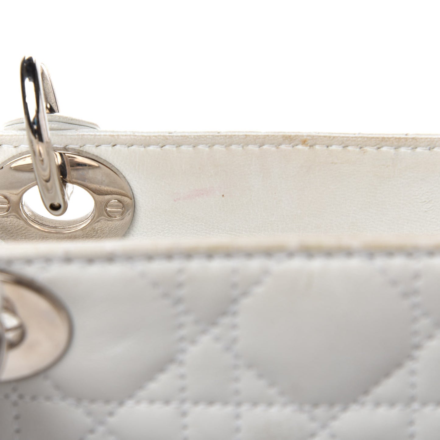 Lambskin Cannage Large Lady Dior White