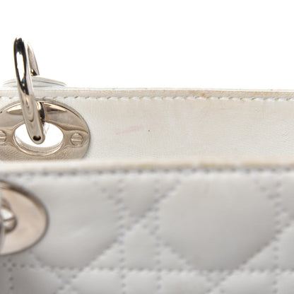 Christian Dior Lambskin Cannage Large Lady Dior White 11 of 13