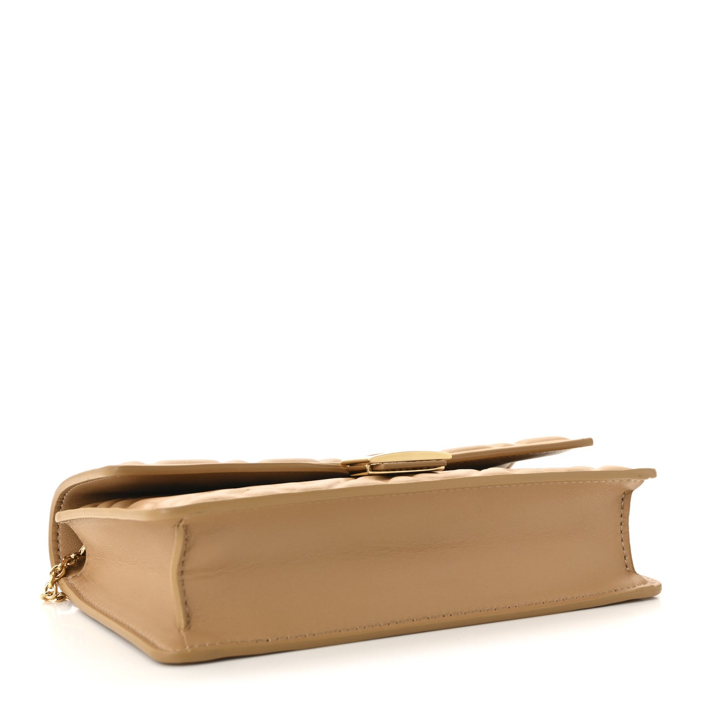 Nappa Matisse FF Embossed Wallet On Chain Baguette Miele Scuro