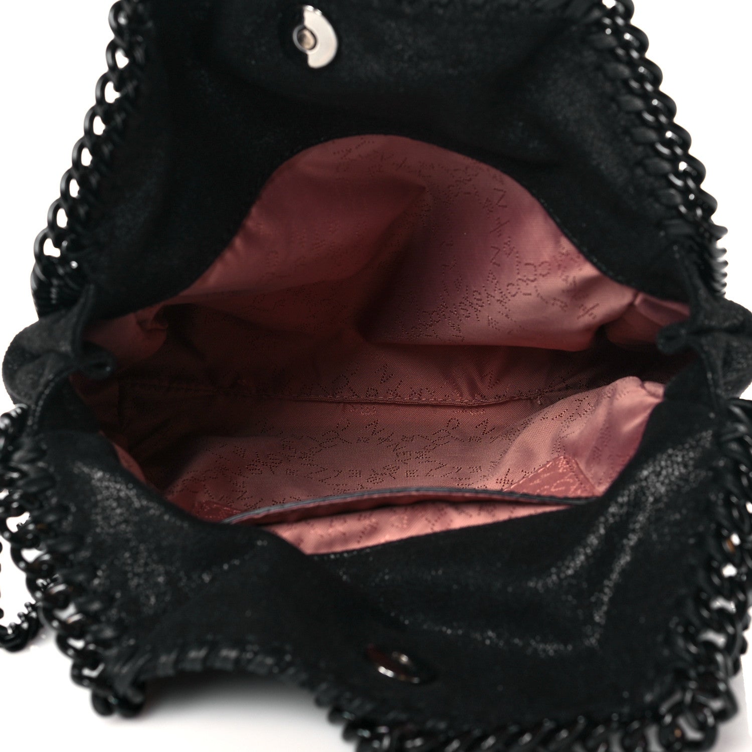 Stella McCartney Shaggy Deer Mini Falabella Fold Over Tote Black 7 of 10